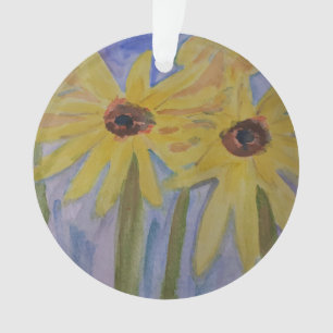 Ornement acrylique des tournesols jaunes d'été