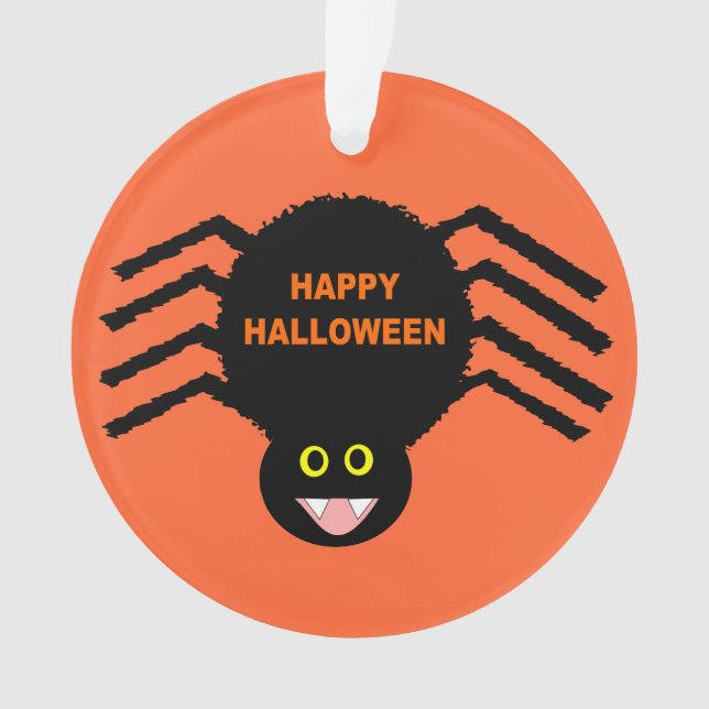 Ornement acrylique d'Halloween Spider noir (devant)