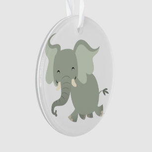Ornement acrylique éléphant de dessin animé joyeux