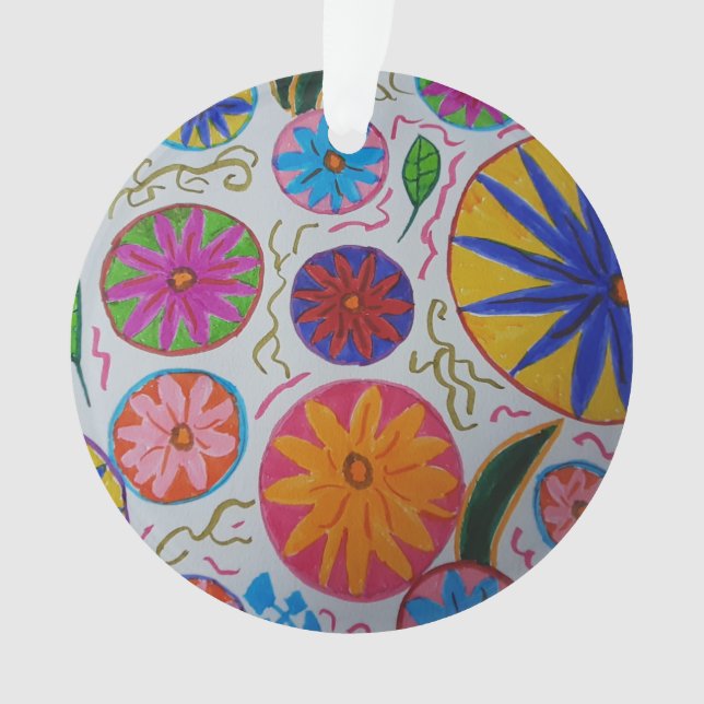 Ornement acrylique floral moderne (devant)