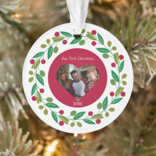 Ornement acrylique - Notre premier Noël -Photo/Dat