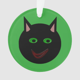 Ornement acrylique pour chat noir d'Halloween