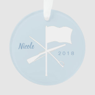 Ornement acrylique rond de garde du drapeau