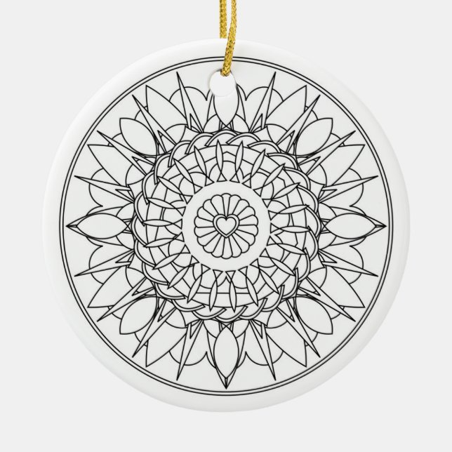 Ornement adulte de mandala de coloration (Devant)