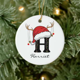 Ornement Alphabetique Personnalisé du Père Noël Ca