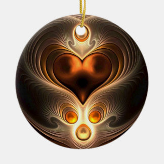 Ornement ambre de Noël de coeur d'éternité