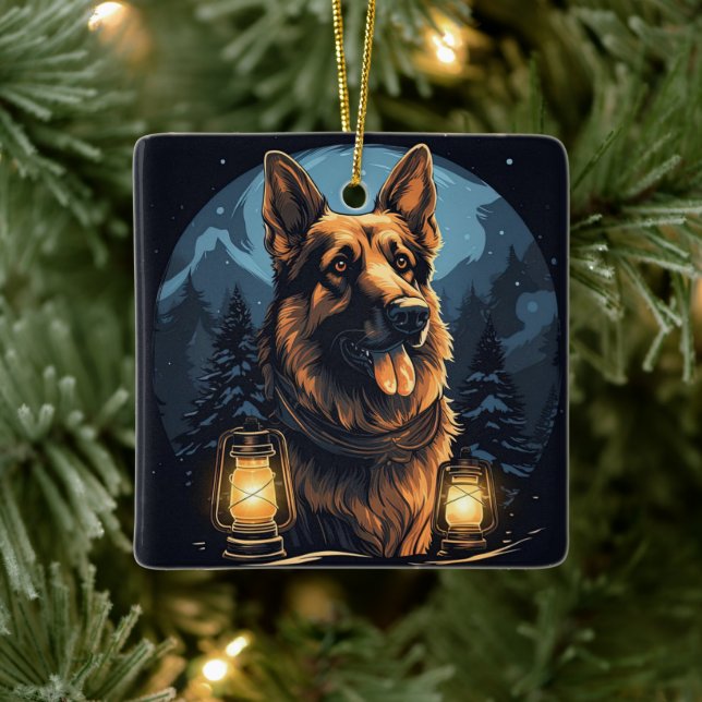 Ornement animal de compagnie de Noël berger allema (Arbre)