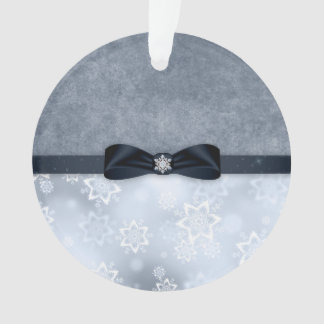 Ornement argenté de Noël de flocon de neige