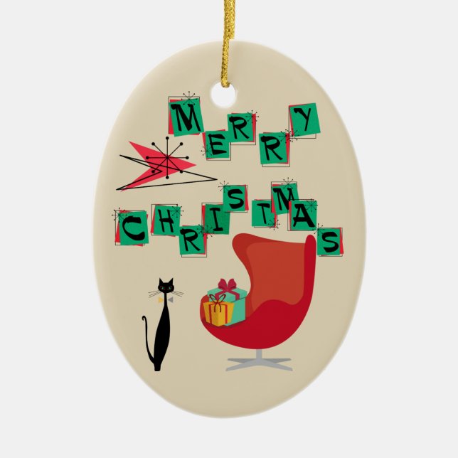 Ornement atomique de Noël d'ère de MCM (Devant)