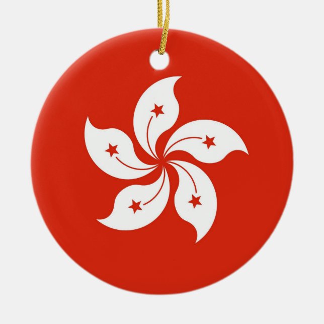 Ornement avec drapeau de Hong Kong, Chine (Devant)