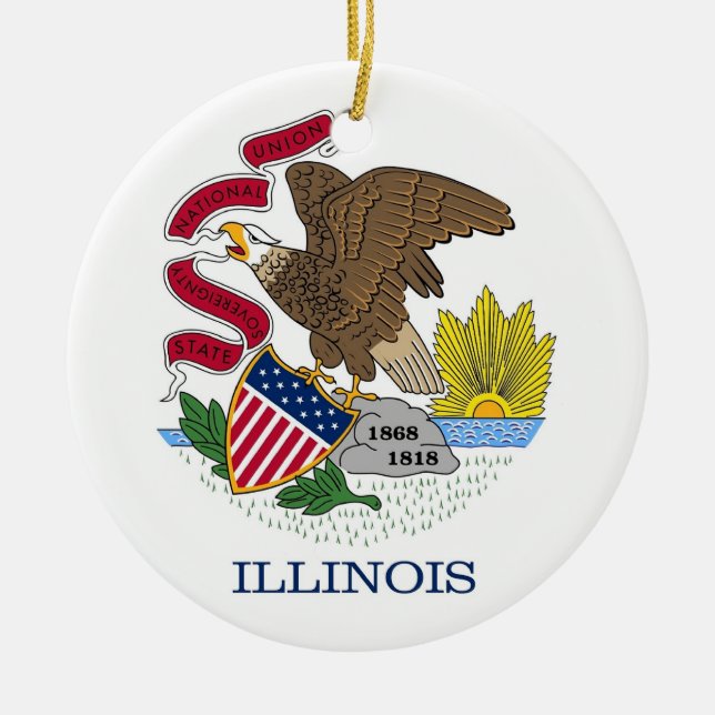 Ornement avec drapeau de l'Illinois (Devant)