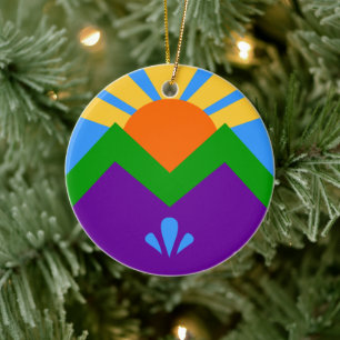 Ornement avec drapeau de Manitou Springs, Colorado