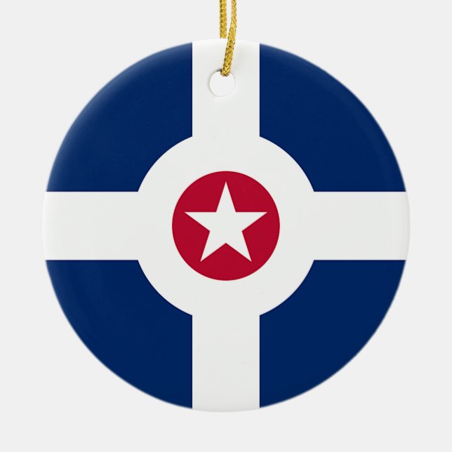 Ornement avec drapeau d'Indianapolis City, États-U (Devant)