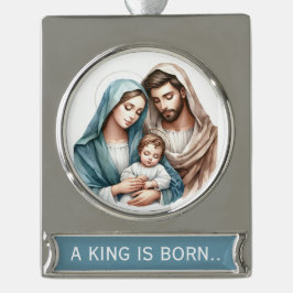 Ornement Bannière Argenté A King Is Born 