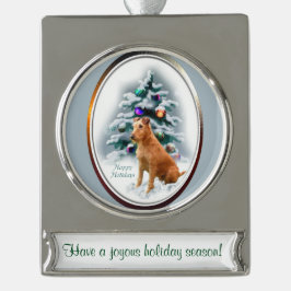 Ornement Bannière Argenté Noël personnalisé irlandais Terrier