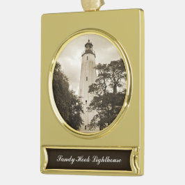Ornement Bannière Doré Phare de Sandy Hook
