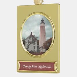 Ornement Bannière Doré Phare de Sandy Hook