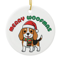 Ornement Beagle de Noël : Joyeux Woofmas