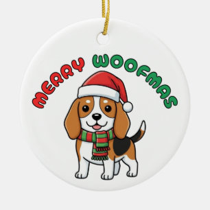 Ornement Beagle de Noël : Joyeux Woofmas