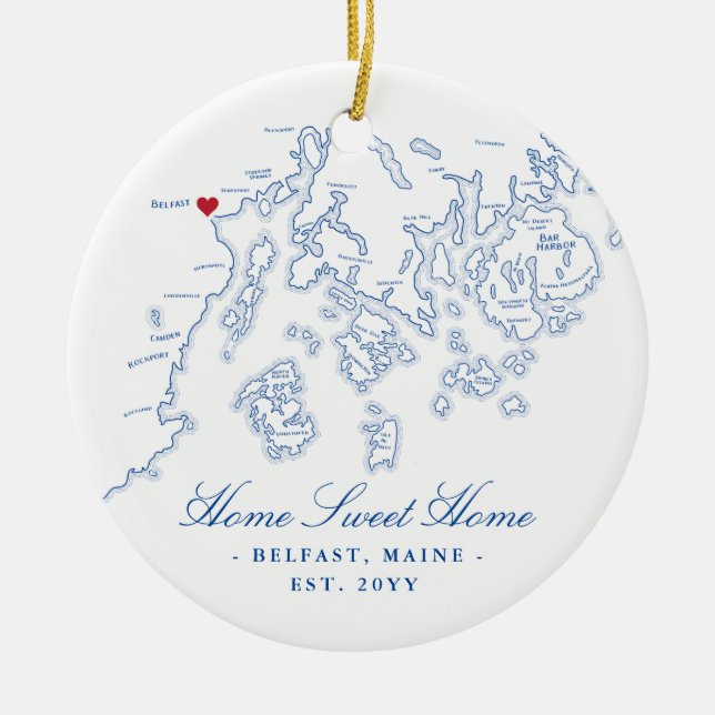 Ornement Belfast Maine - Home Sweet Home (Devant)