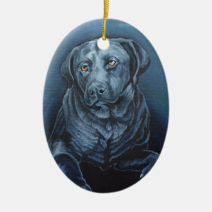 Ornement Black Lab Personnalisé Blue Dog Ornement