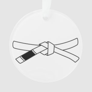 Ornement blanc de Noël de ceinture de BJJ