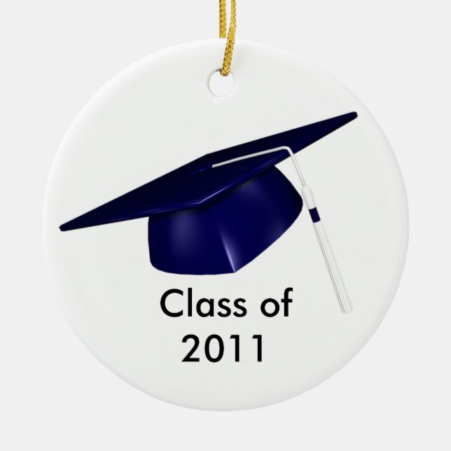 Ornement bleu de casquette d'obtention du diplôme (Devant)