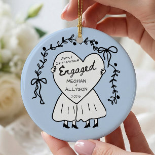 Ornement bleu de premier Noël engagé