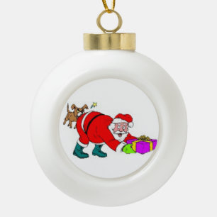 Ornement boule en céramique/Père Noël