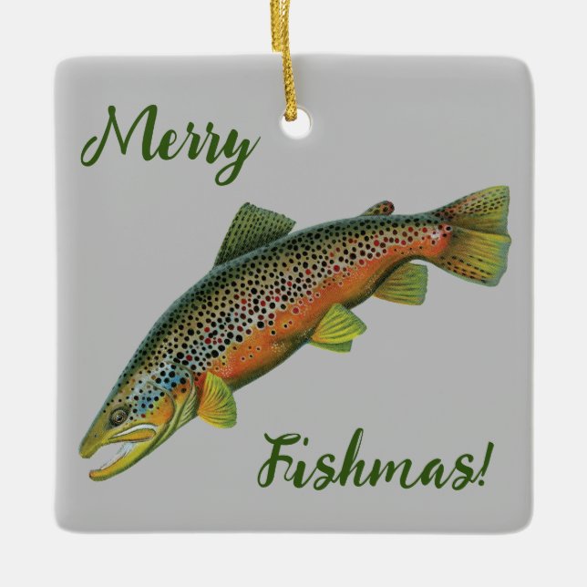 Ornement Brown de pêche au merry de truite (Devant)