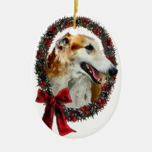 Ornement Cadeaux de Noël de Borzoi