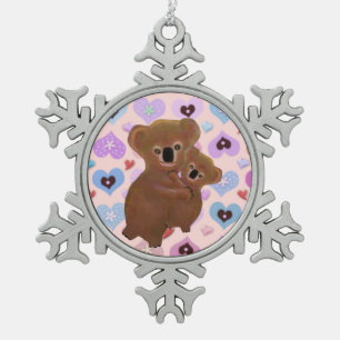 Ornement câlin de flocon de neige d'ours de koala