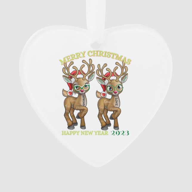 Ornement cardiaque acrylique (devant)