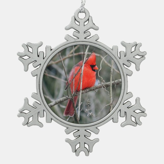 Ornement cardinal rouge royal de Noël (Devant)