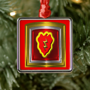 Ornement Carré Argenté 25e division d'infanterie Noël