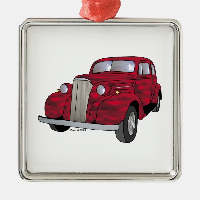Ornement Carré Argenté 37 Chevrolet 2 Door Sedan (Devant)