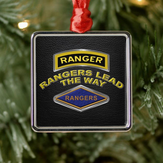 Ornement Carré Argenté 75e régiment de Rangers Noël (Arbre)