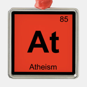 Ornement Carré Argenté À - Athéisme Philosophie Chimie Symbole