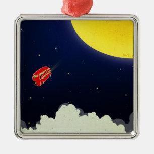 Ornement Carré Argenté À la lune