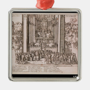 Ornement Carré Argenté Abjuration de Henri IV
