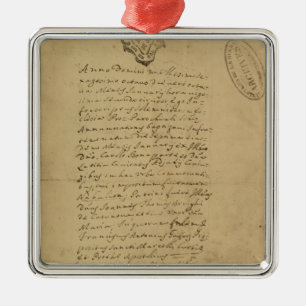 Ornement Carré Argenté Acte de la naissance du napoléon, 1769