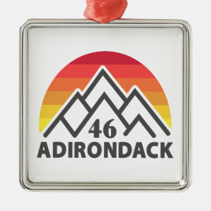 Ornement Carré Argenté Adirondack 46 Arc-en-ciel