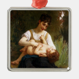 Ornement Carré Argenté Adolphus Child And Ado par William Bouguereau