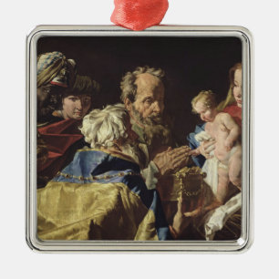 Ornement Carré Argenté Adoration des Magi