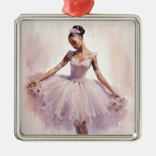 Ornement Carré Argenté Africain Américain Sugar Plum Fée Purple Tutu