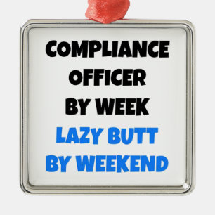 Ornement Carré Argenté Agent de conformité Lazy Butt