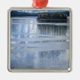 Ornement Carré Argenté Akseli Gallen-Kallela - Lac Keitele