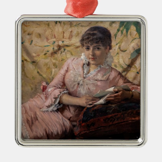 Ornement Carré Argenté Albert Edelfeel - La Parisienne de lecture (Devant)