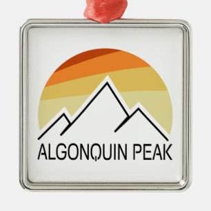 Ornement Carré Argenté Algonquin Peak Retro