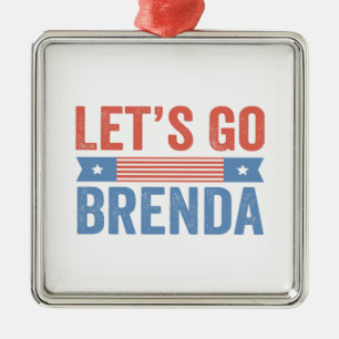 Ornement Carré Argenté Allons à Brenda Kamala Election 2024